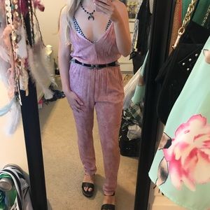 Acid Wash Pink Jumpsuit